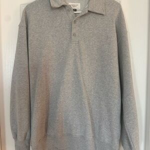 American Eagle Light Heather Gray Polo Sweatshirt